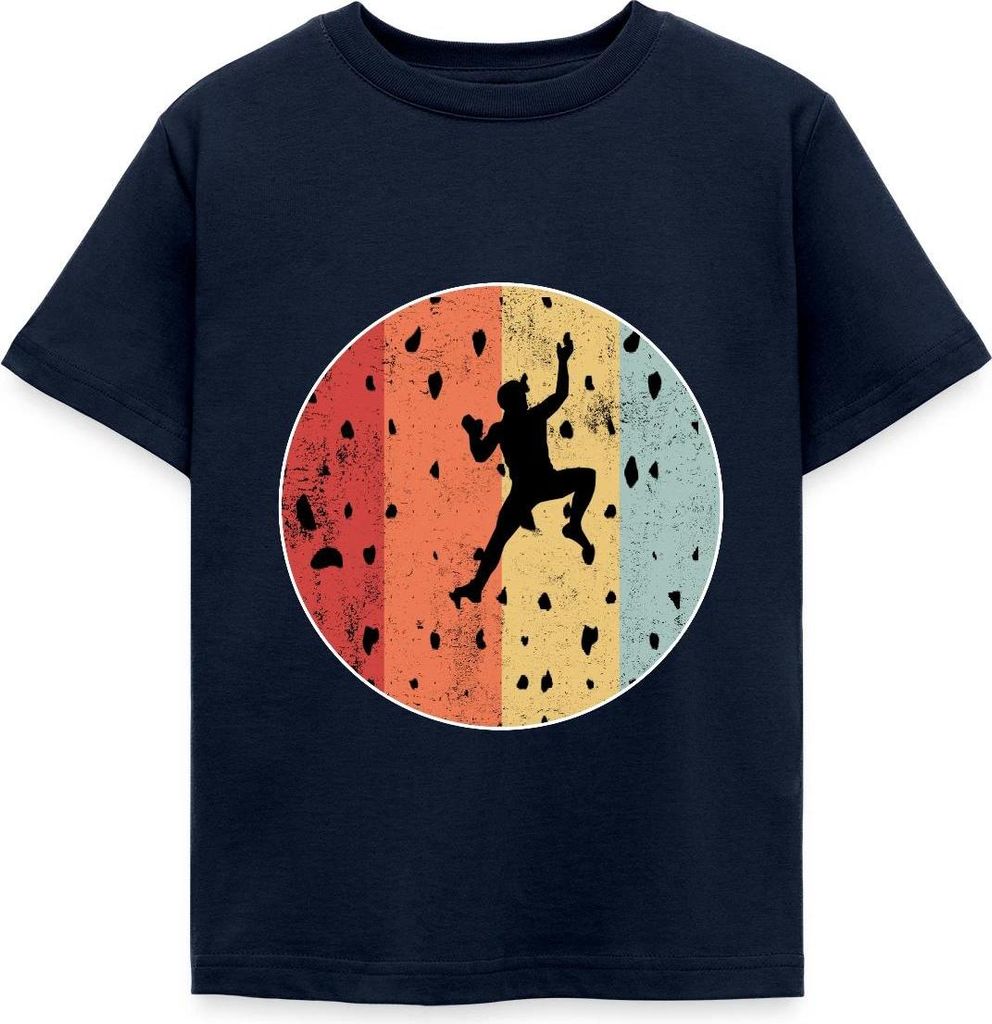 Spreadshirt Bouldern Klettern Kletterhalle Geschenke Für Boulderer Kinder T-Shirt, 122/128 (7-8 Jahre), Navy