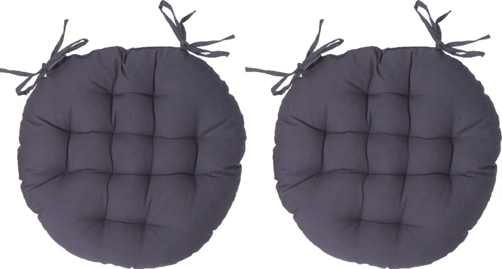 Coussin de chaise Gris 38x38 cm Eazy Living Lys - Pack de 4 pour Repas