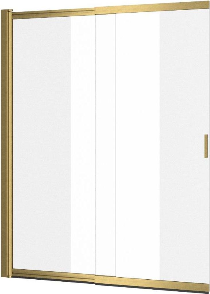 Excellent | Duschwand Badewanne - 110X140 Cm - Gold Gebürstet - 2-Teilig, Höhenverstellbar, Leicht Zu Reinigen