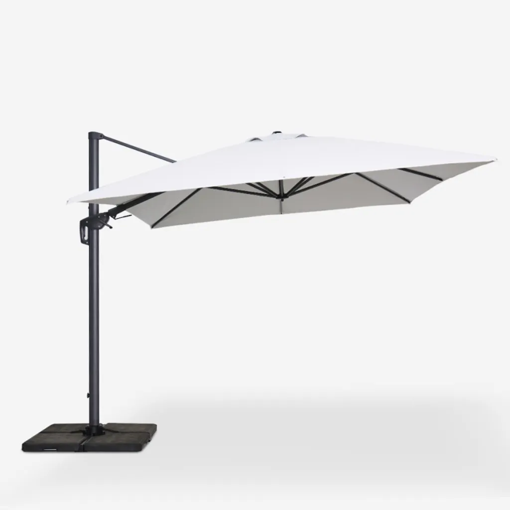 Parasol déporté 3x4m Jungle Dark avec bras pivotant réglable haute qualité