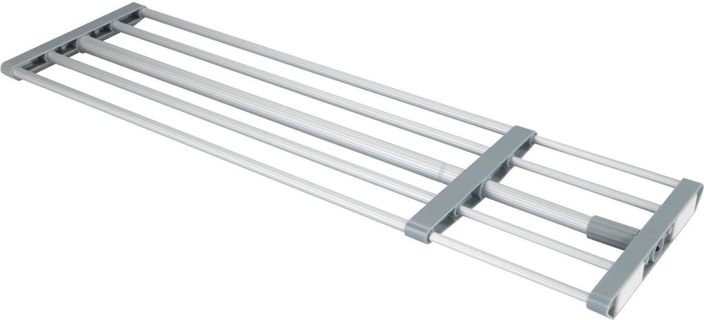 WENKO Teleskop-Klemmregal aus Aluminium 70-120 x 3 x 23 cm