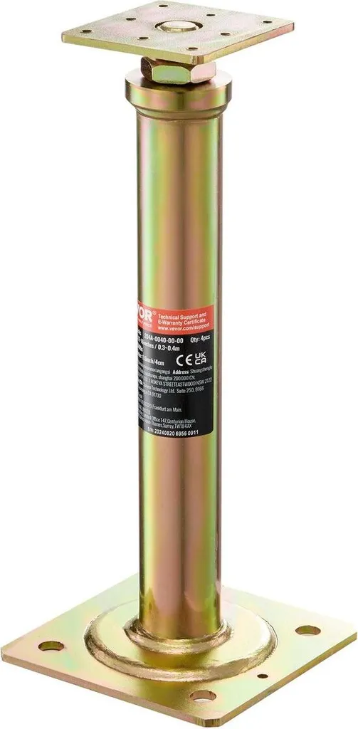 Vérin de Sol Réglable en Acier - Hauteur 29-40 cm - Pack de 4 Unités - 9