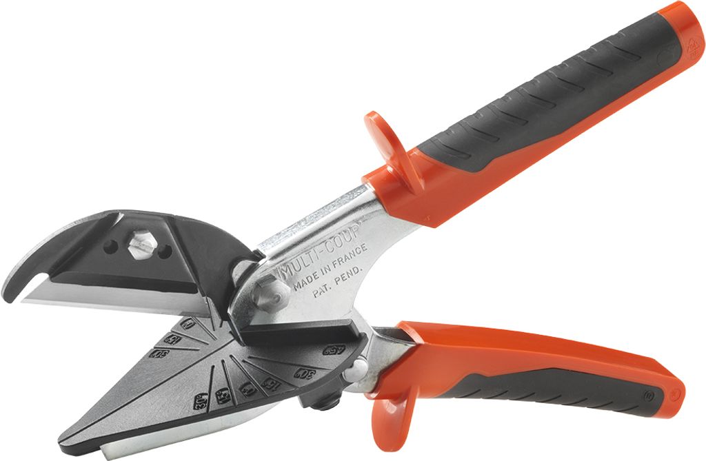 PROTEKTOR Spezialschere PVC-Profile markierte Auflage Orange exaktes, winkelgerechtes Schneiden