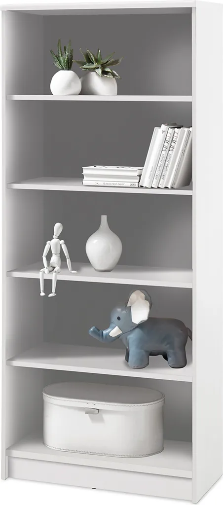 Bibliothèque colonne blanche Olli 148cm - Meuble de rangement ouvert