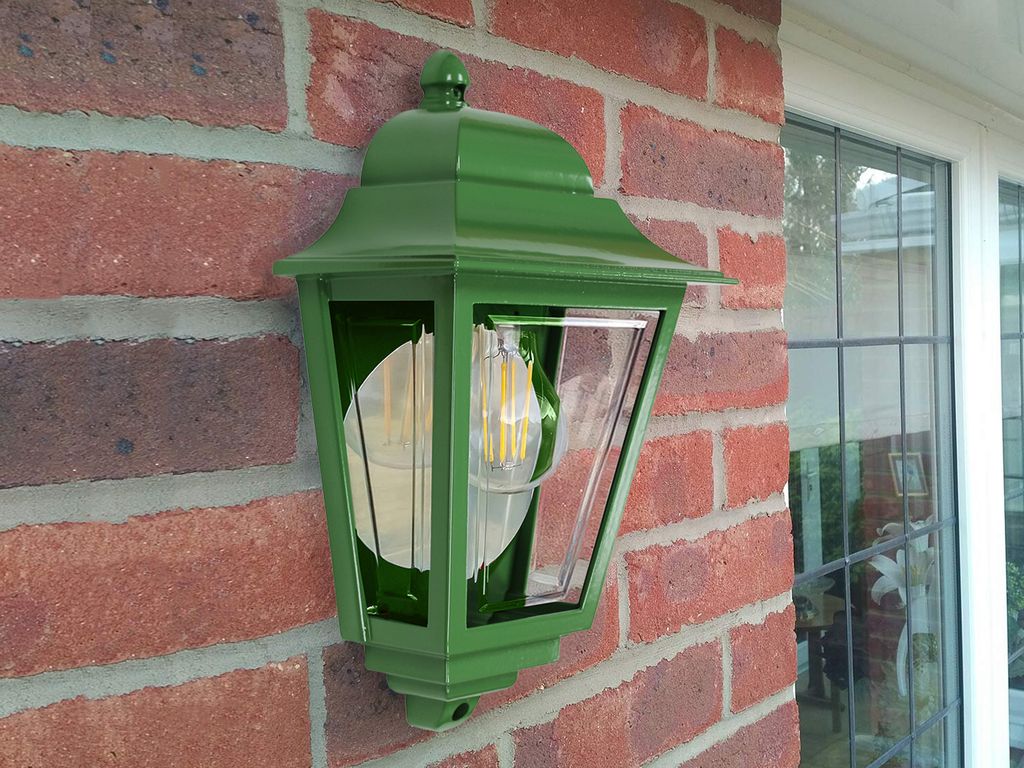 LED Landhausstil Außenwandleuchte Grün, Wandlaterne für Terrassenbeleuchtung