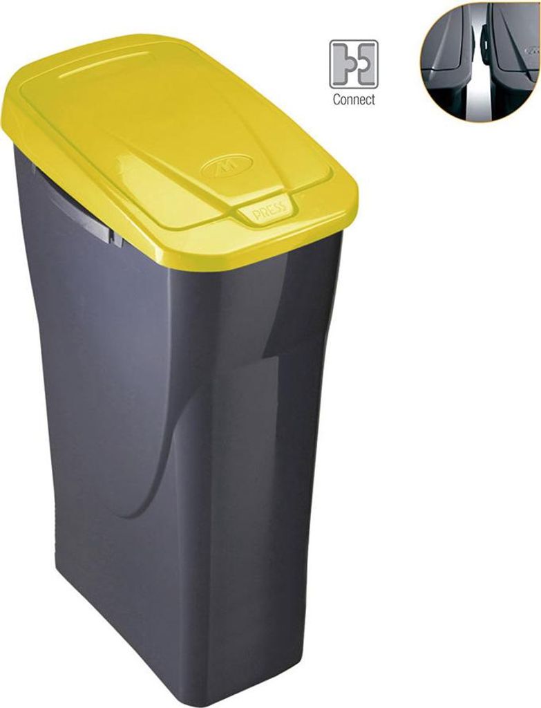 Recyklační odpadkový koš Mondex Ecobin žlutý s víkem Obrázek produktu 