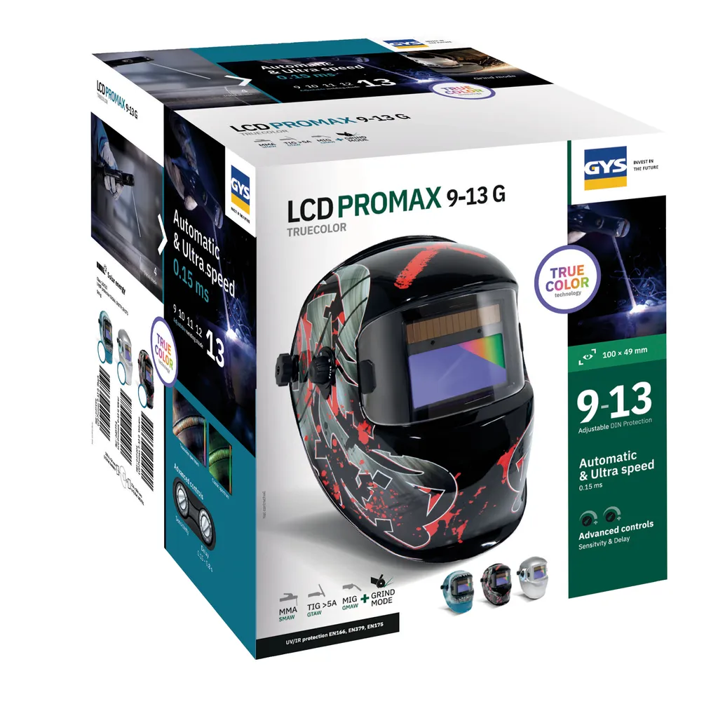 Masque LCD Gys Promax 9-13 G Volcano : Teinte Variable et Réponse Rapide - 6