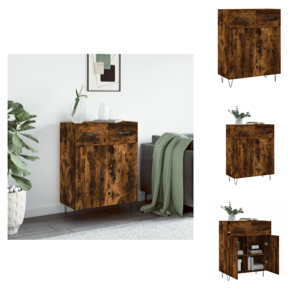 vidaXL Credenza in rovere fumé 69,5x34x90 cm in legno - Credenze