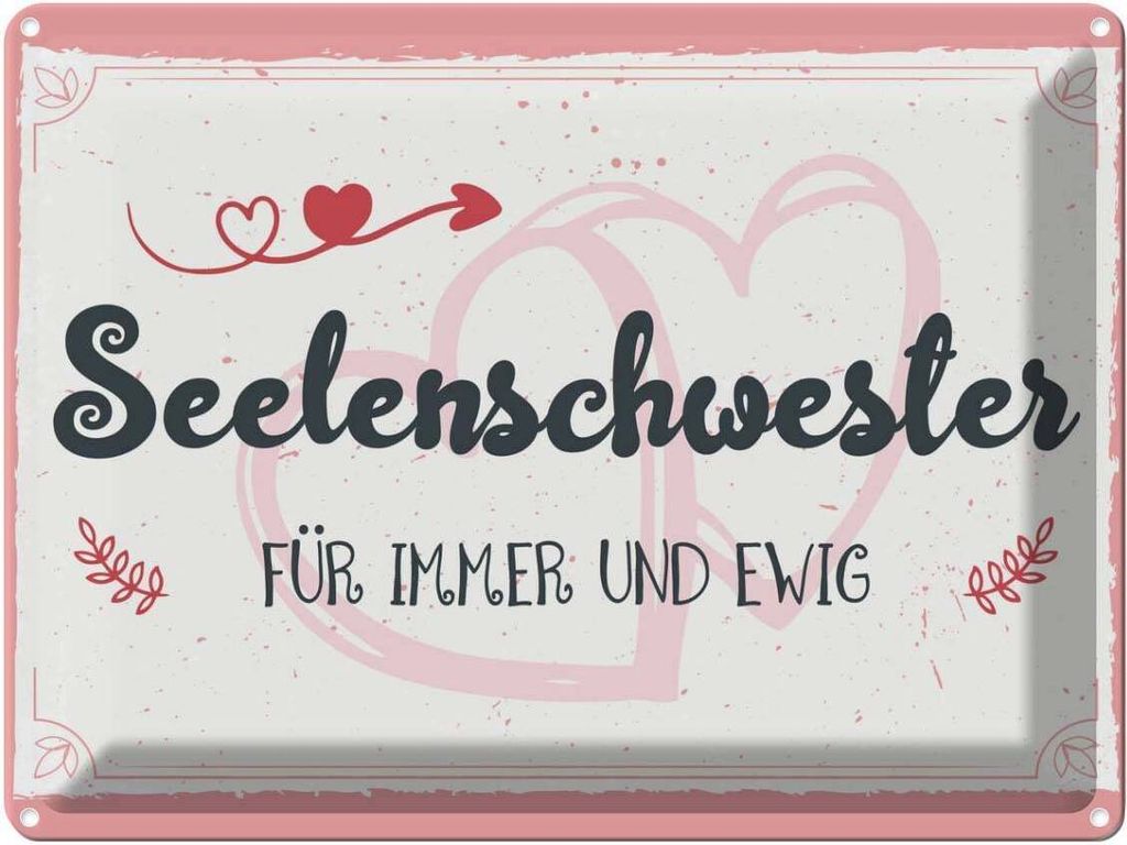 vianmo Blechschild 30x40 cm Seelenschwester Für immer und Ewig Spruch Zitat
