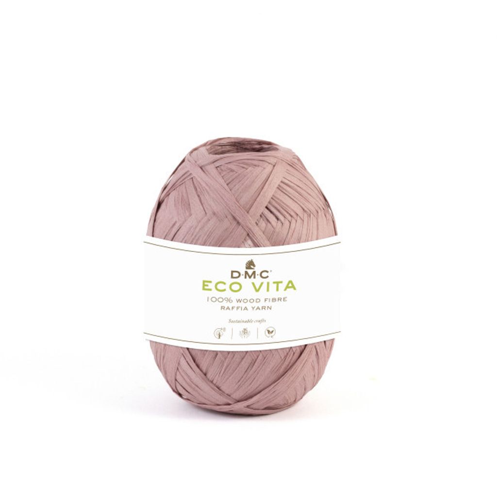 DMC Eco Vita Raffia, 100 % Holzfasern(Bast) z. Häkeln/Stricken,50g/100m,Handwäsche 04 rose