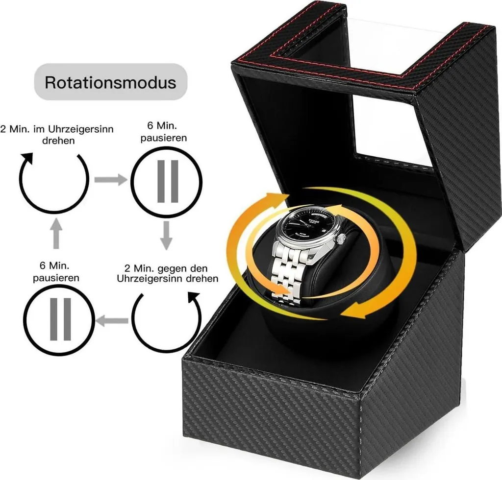Boîte à montres de luxe rotative avec alimentation secteur et à pile - 5