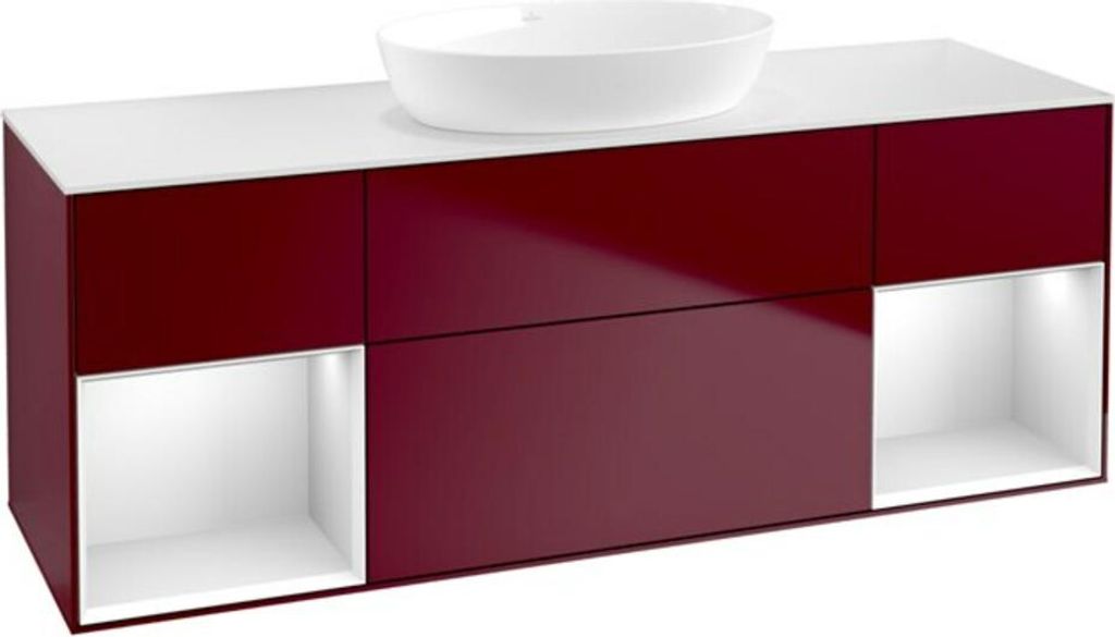 V&B Waschtischunterschrank Finion 160cm, Pl wh. m, Reg wh. m Lac, Peo m