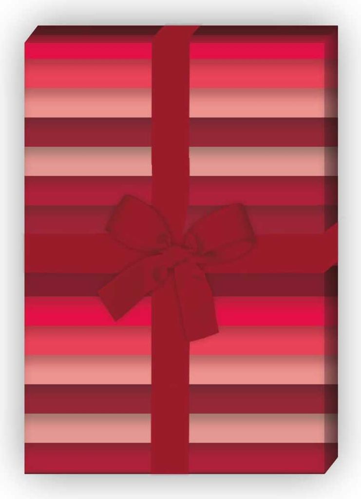 Schickes Geschenkpapier mit Designer Streifen in rot - G6260, 32 x 48cm