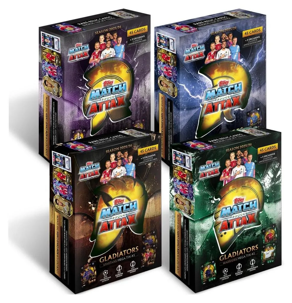 Cartes à collectionner Match Attax 2025/26 - Coffret 4 Mega Tin Topps