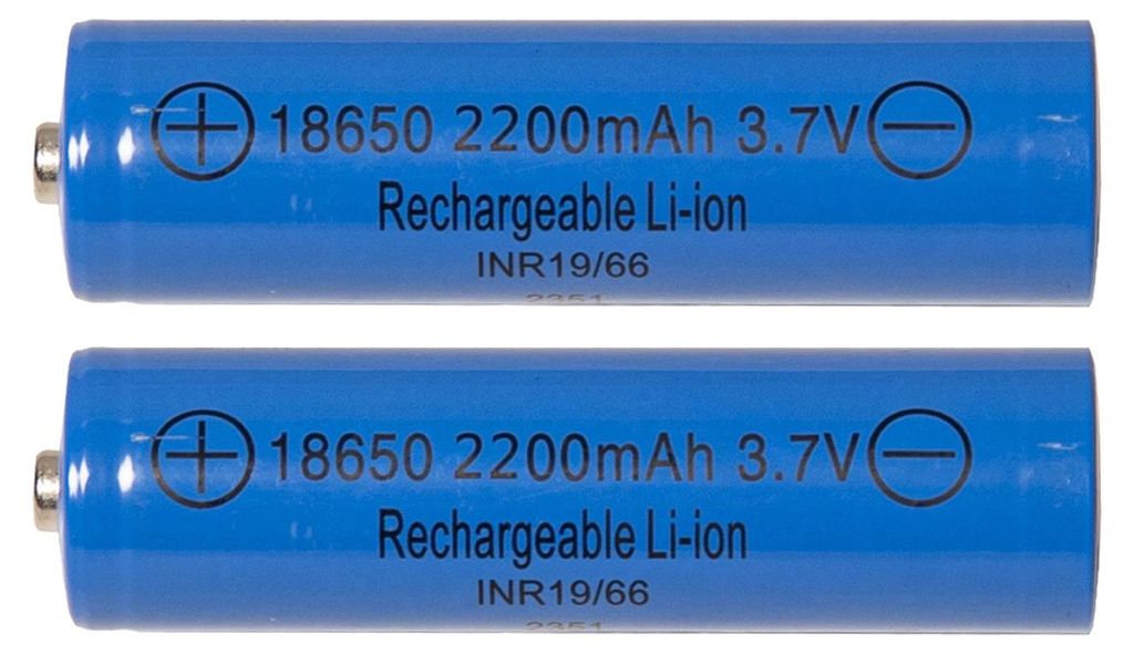 SOLAR-AKKU 2200mAh speziell für Solarprodukte - 18650 - 3,7V - Li-Ion - 2er Set