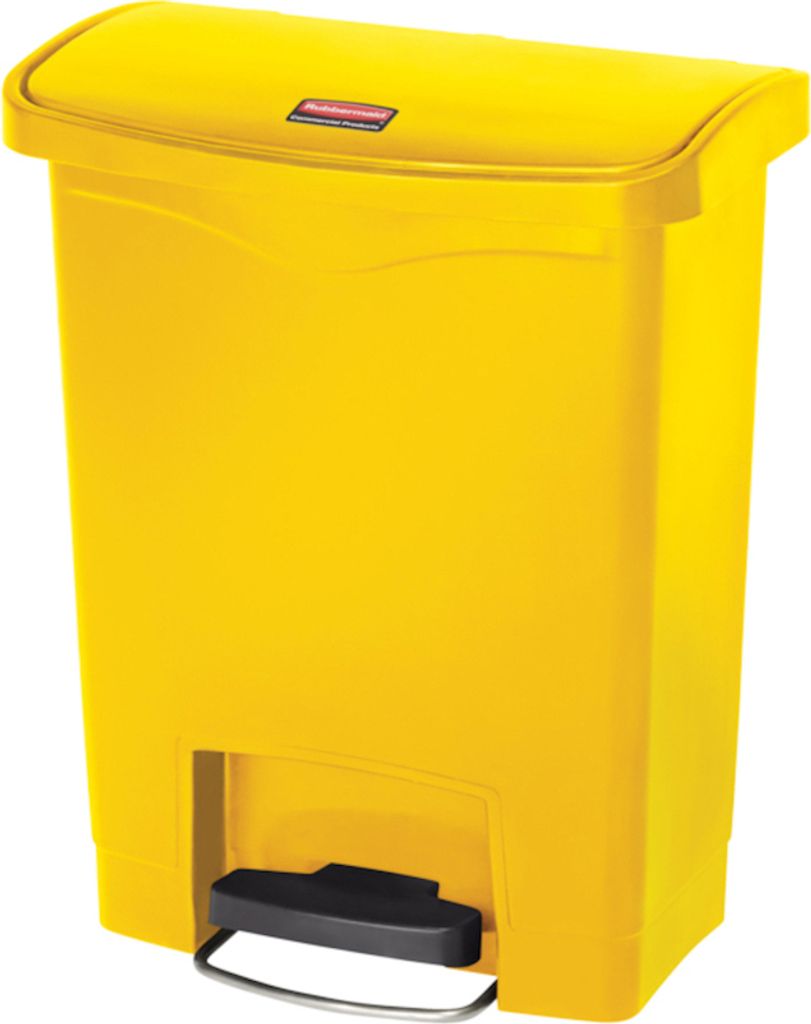 Rubbermaid Slim Jim Step On Container Front Step Pedal-Abfalleimer | 30 Liter, HxBxT 53,6x27,1x42,5cm | Polyethylen | Gelb