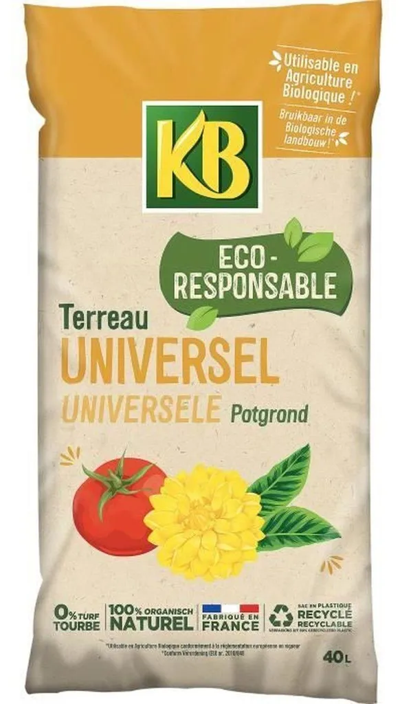 KB Universalerde UAB 40L - Terreau universel de haute qualité pour jardin