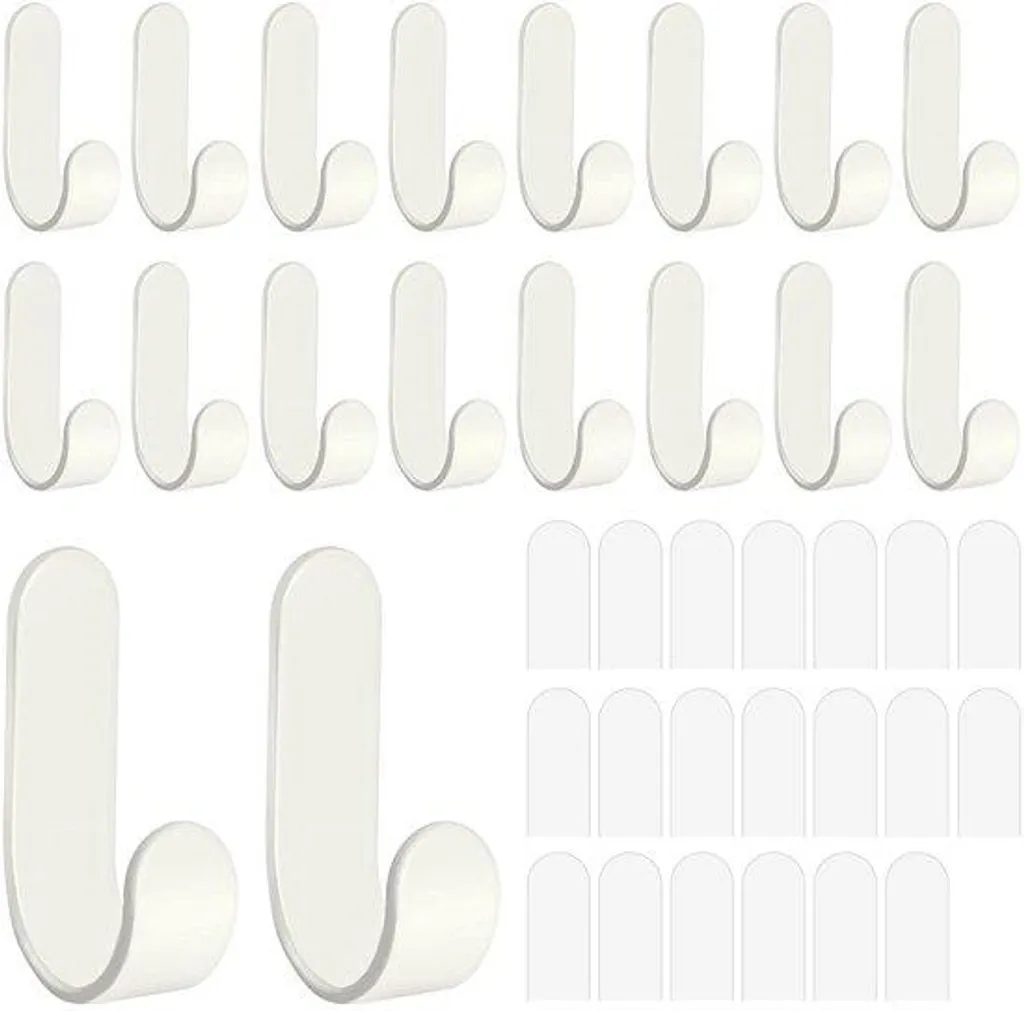 Crochets auto-adhésifs transparents haute charge lot de 20 pièces