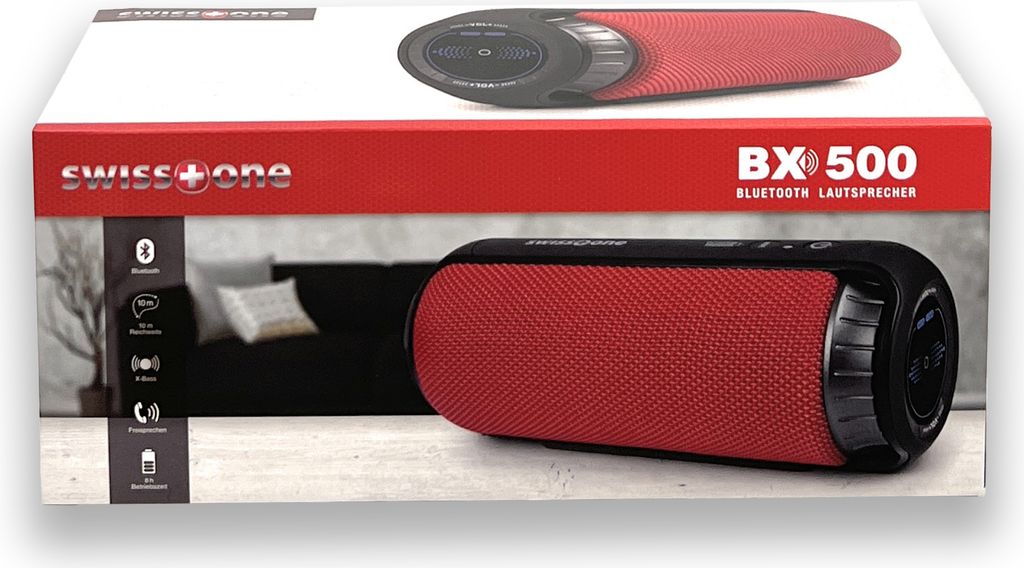 SWISSTONE Bluetooth-Lautsprecher BX 500, rot Produktbild 