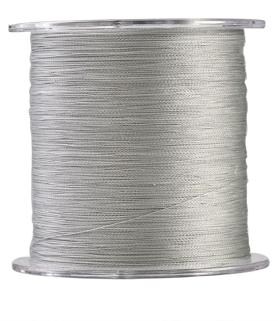 500 m PE-geflochtene 4 Stränge, superstarke Angelschnüre, Multifilament-Fischseil, hellgrau (8)