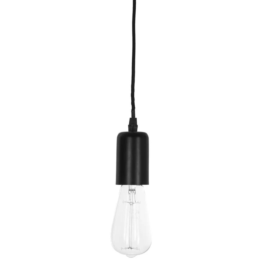 Ampoule suspendue noire facile à installer pour remplacer un plafonnier