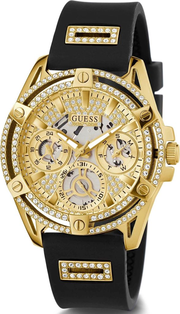 Guess Damen Multifunkion Armbanduhr Queen schwarz, gold 40 Produktbild 