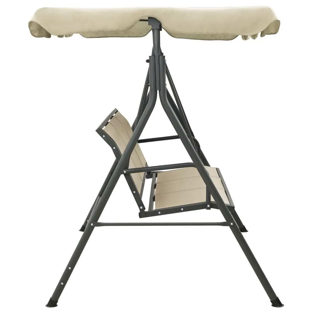 Balancelle Hollywoodienne Anti-UV Structure Acier Stable Gris - 2