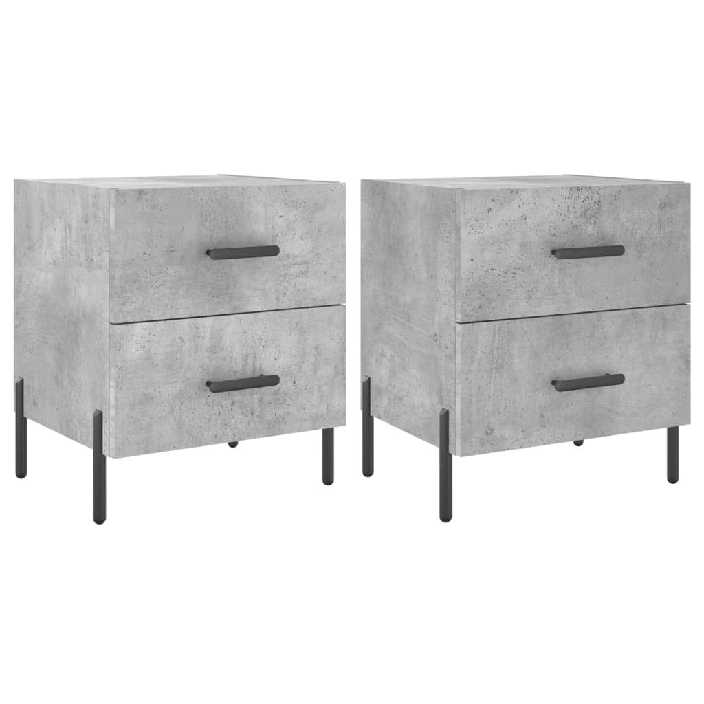 Nachttische 2 Stk. Betongrau 40x35x47,5 cm Holzwerkstoff