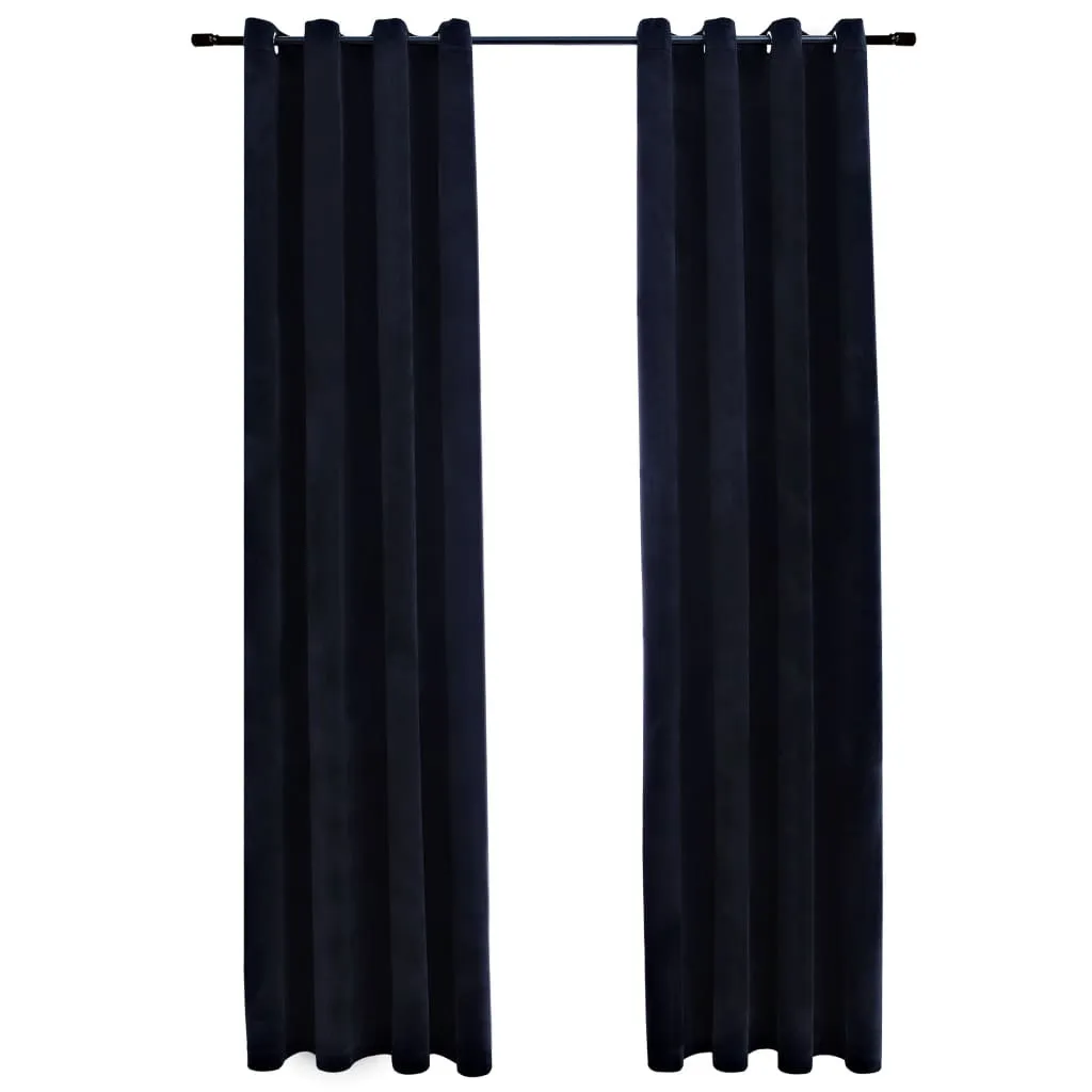 Tende Velluto Nero 140x175 cm - Offerta Set 2 Pezzi Oscuranti