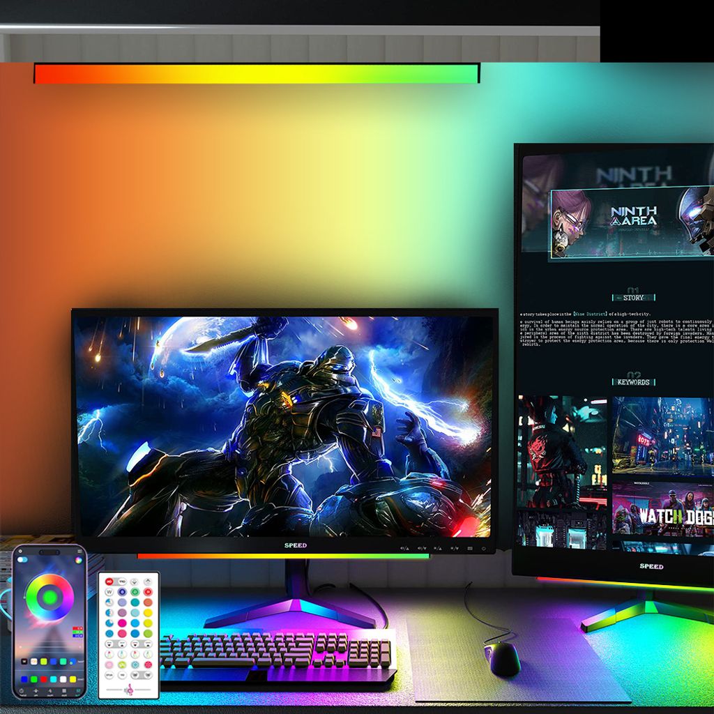 Smart RGB Party Lightbar, Gaming Lampe Musik Sync Farbwechsel Beleuchtung, TV Hintergrundbeleuchtung Ambient Lampe für Gaming, PC, TV, Zimmer deko