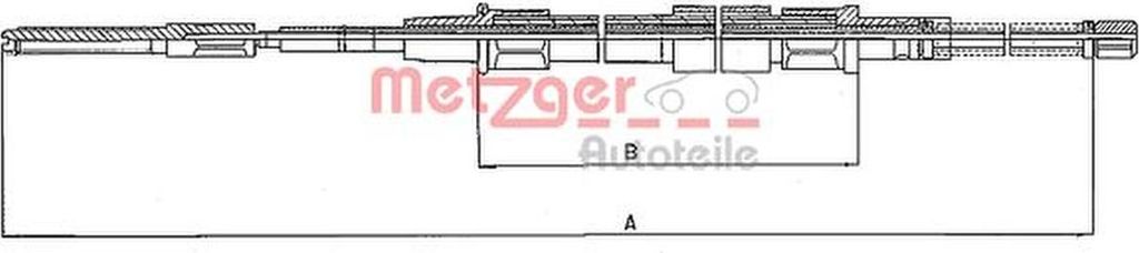 METZGER Handbremsseil Seilzug Feststellbremse für VW PASSAT Variant (3A5, 35I) Hinten Links Hinten Rechts Links 10.748