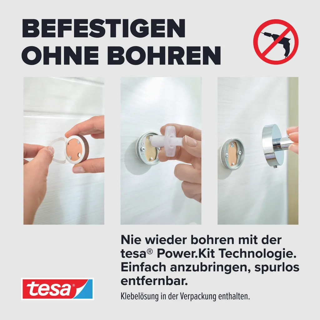 tesa 40630-00000-00 tesa Handtuch-Doppelhaken SMOOZ, verchromt - 11