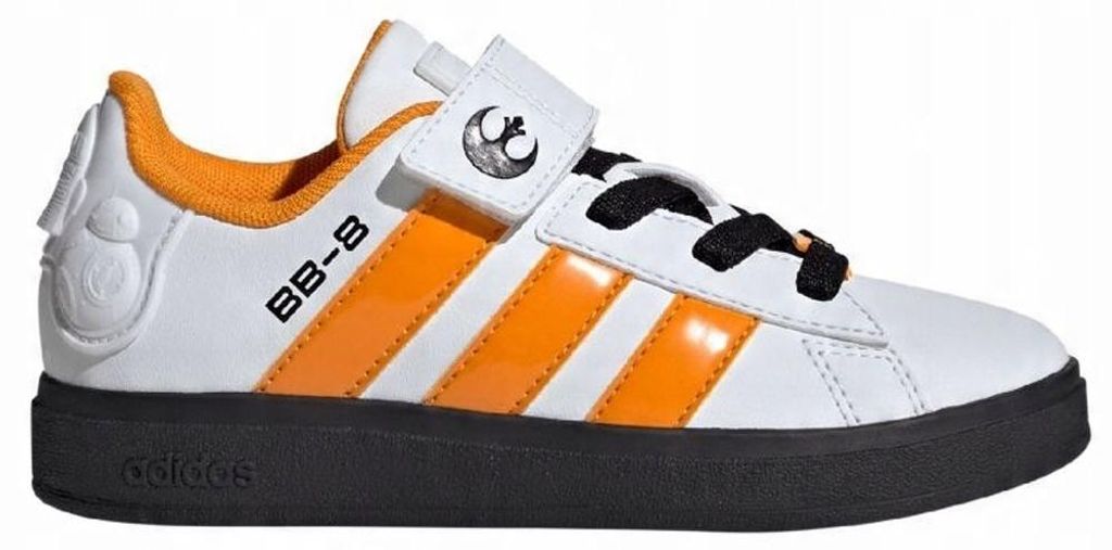 Adidas - Kinder Sneaker "Droids Grand Court 2.0" PP5349 (34,5 EU) (Weiß/Orange)