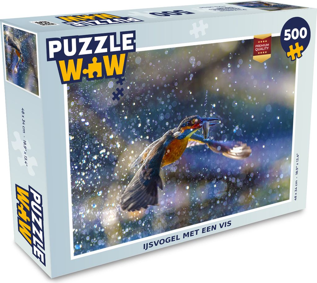 MuchoWow Puzzle 500 Teile Eisvogel - Wasser - Fisch - 500 Teile - Kinder - Selberbauen - Puzzlespiele