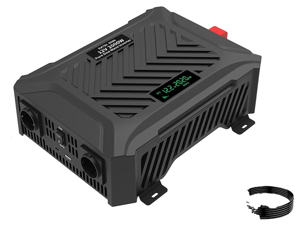 Wechselrichter, reine Sinuswelle, duale USB-Ports, PSWE2000W-12V, EU, 12V