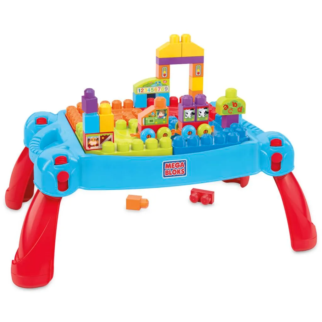 Table de construction Mega Bloks interactive avec rangement intégré