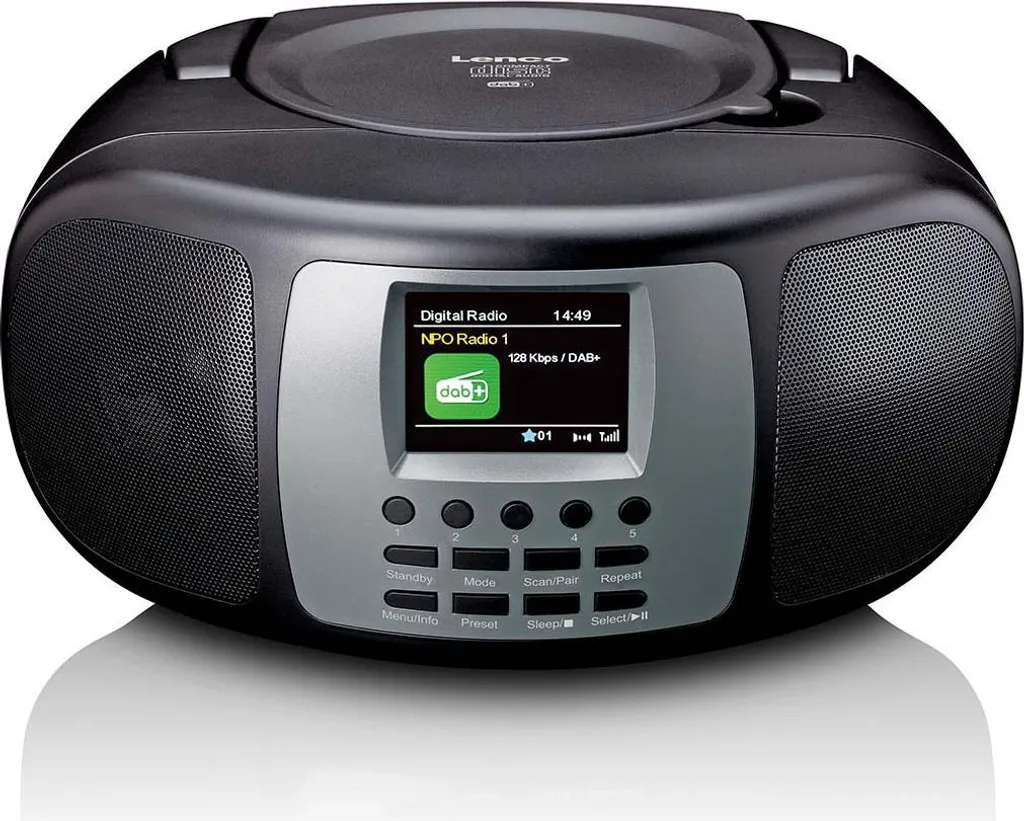 Radio Bluetooth DAB+ Lenco SCD-860BK avec lecteur CD et écran LCD Noir