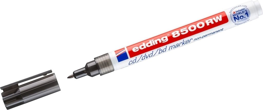 CD-Marker edding 8500 RW cd/dvd/bd marker non-Permanent ca. 1mm schwarz Packung mit 10 Stück