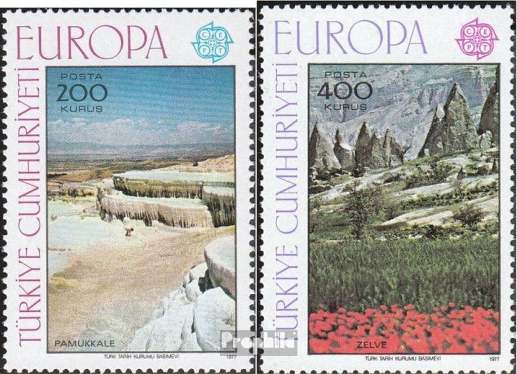 Briefmarken Türkei 1977 Mi 2415-2416 (kompl.Ausg.) postfrisch Europa: Landschaften