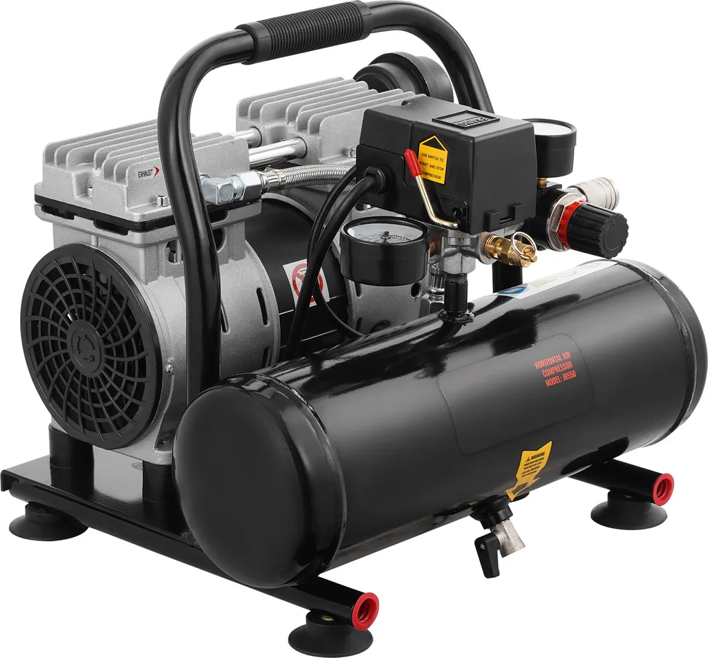 Compressore d'aria SucceBuy, serbatoio in acciaio da 1 gallone, 1 HP, 1,5 CFM, compressore d'aria senza olio da 7 bar e pressione massima di 120 PSI, 68 dB compressore portatile ultra-silenzioso per riparazioni auto, gonfiaggio pneumatici