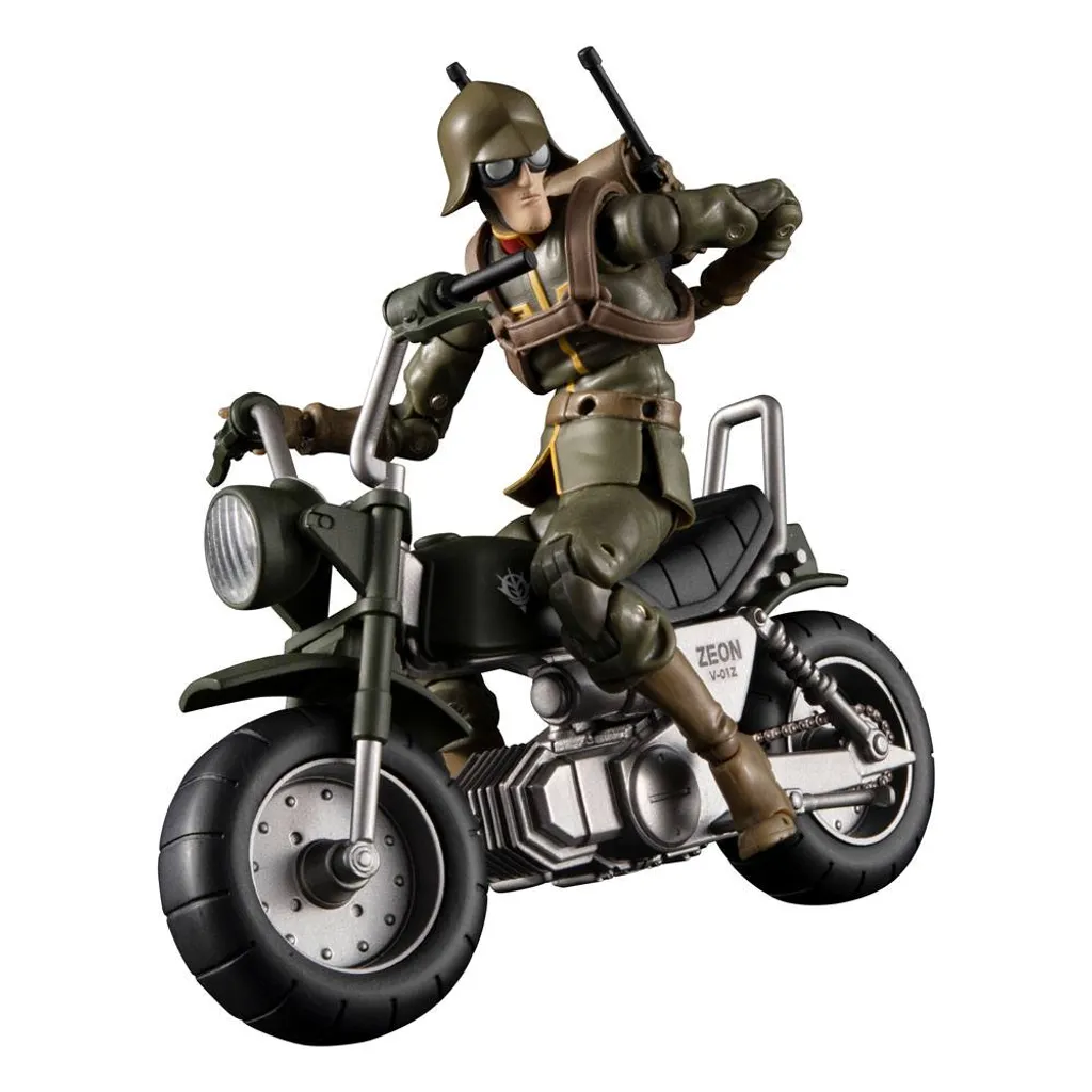 Megahouse Gundam G.M.G. Soldat de Zeon avec Moto Militaire 1/18 Argent