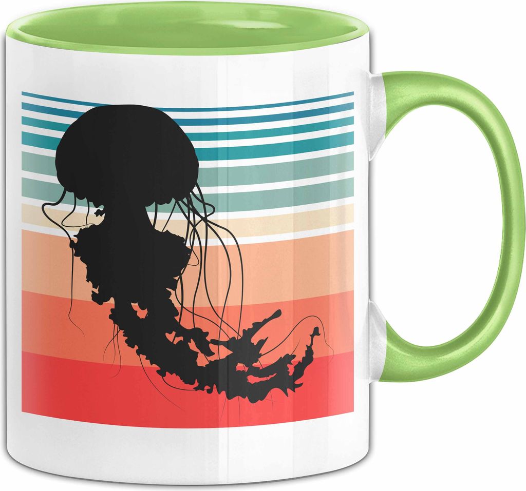 Quallen-Liebhaber Tasse Geschenkdiee Vintage Look Retro Produktbild 