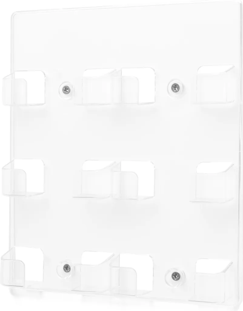 Présentoir mural pour cartes de visite 6 cases en plexi transparent uni