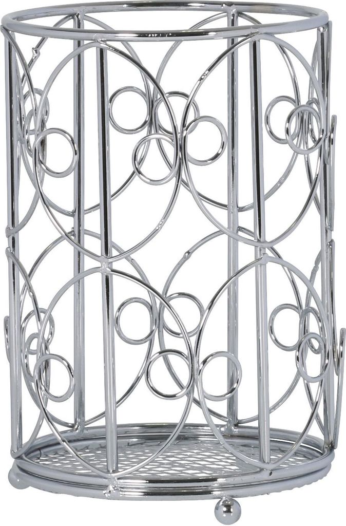 Besteckkorb, Chromdraht, rund, silber