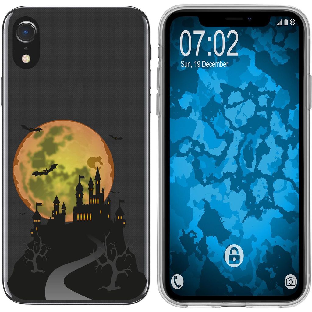 PhoneNatic Case kompatibel mit Apple iPhone Xr Silikon-Hülle Herbst Spukschloss M4