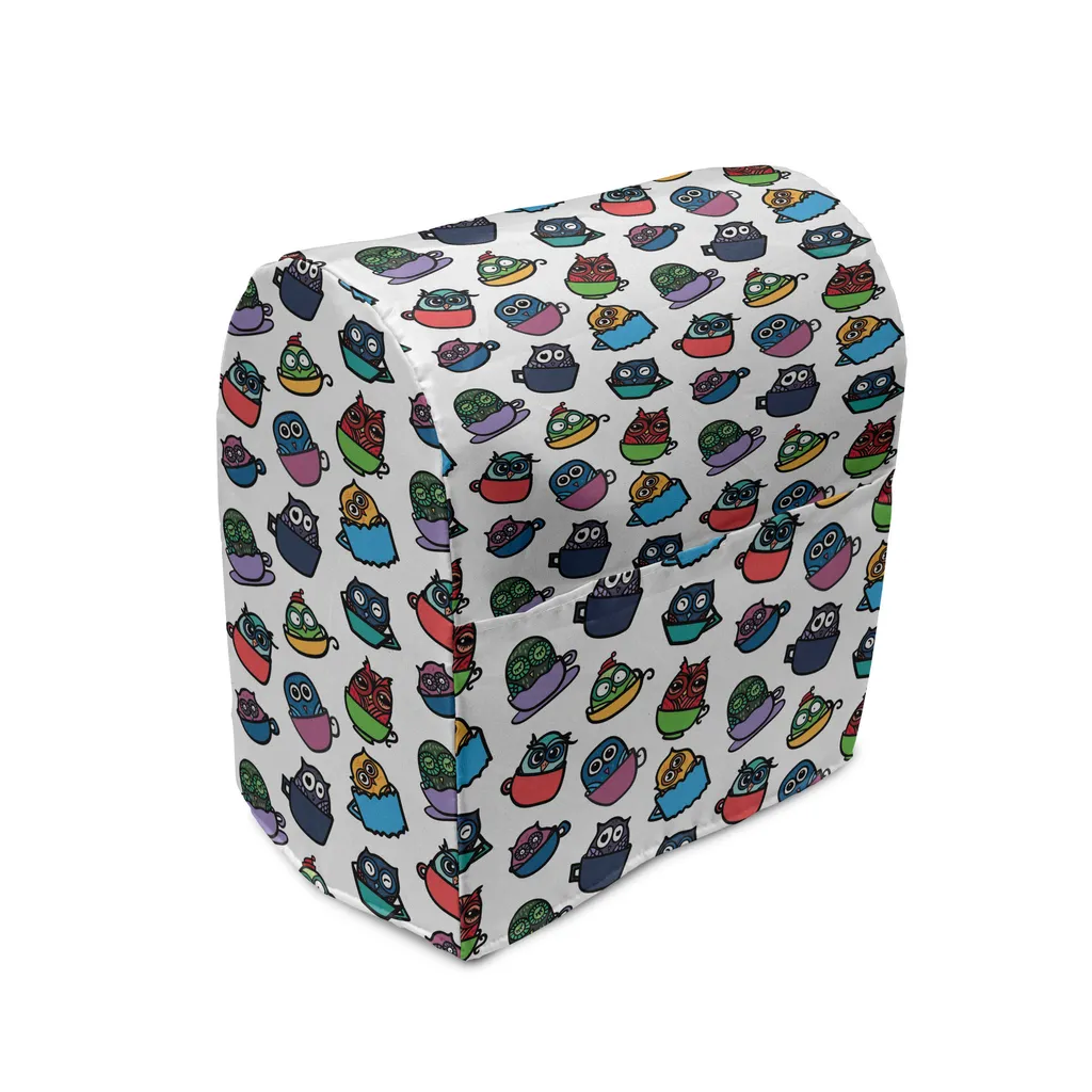 Couverture de Mixeur de Cuisine avec Poches Motif Hibou Multicolore
