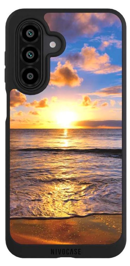 NIVOCASE Handyhülle für Samsung Galaxy A17 5G Hülle NIVOpure Case Schwarz Meer Sonnenuntergang Strand