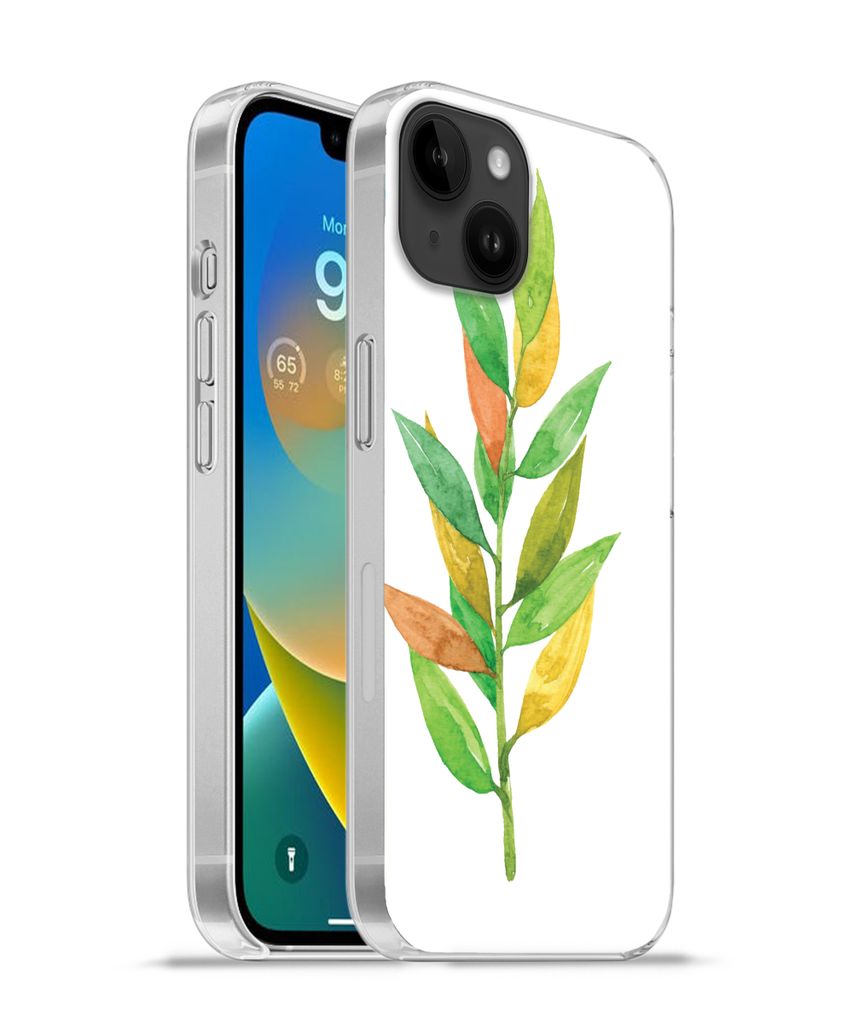 MuchoWow Handyhülle Schutzhülle Hülle für Apple iPhone 14 Plus - Soft case Aquarelle - Blätter - Pflanzen Silikon Softcase Handy Hülle - Ab...