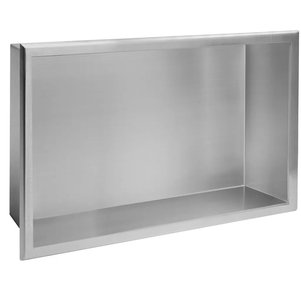 Mensola Incasso Bagno Rea 2 Acciaio Spazzolato 30x45 | Zero Ruggine