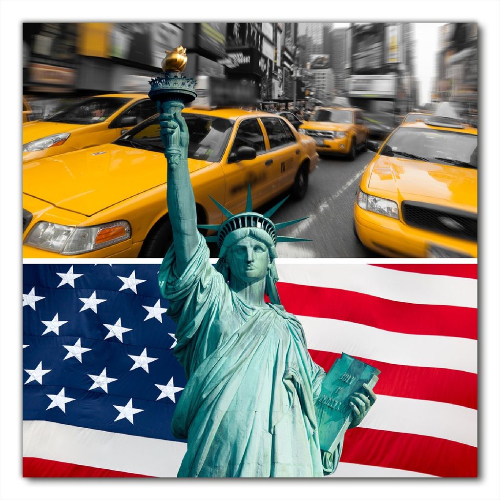 Wallario selbstklebende Möbelfolie/ Tischdecke für Innen und Außen, Größe: 60 x 60 cm - New York Collage